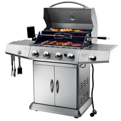 Siyah Porselen Emaye Gazlı Barbekü Grill