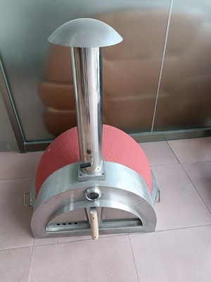 4 Tekerlekli Seramik Pizza Fırını 900mm Genişlik Dış Mekan Seramik Fırın