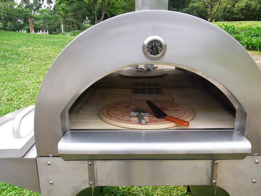 30mm kalınlığında Dış Mekan Paslanmaz Çelik Odun Ateşli Pizza Fırını 430 840mm